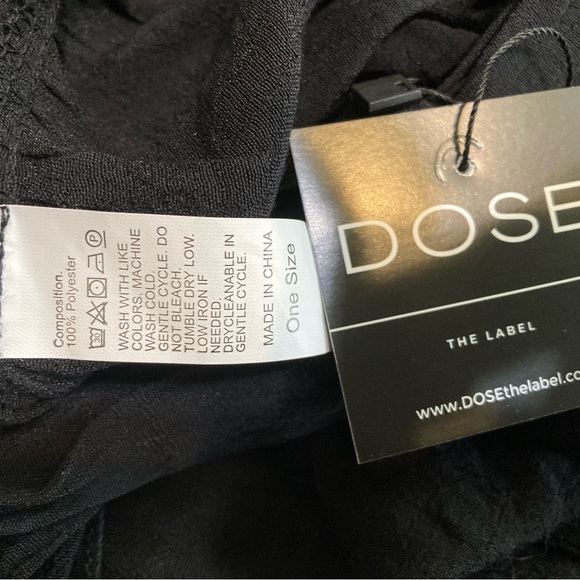 NWT DOSE black semi sheer swim cover-up one size 4-12 - Picture 7 of 10
